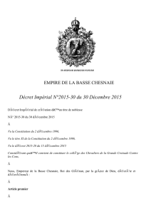 Décret n° 2015-30 - Empire de la Basse Chesnaie