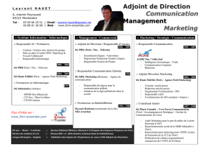 Adjoint de Direction Communication Management Marketing