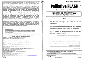 Mesures de contention - Soins palliatifs Vaud