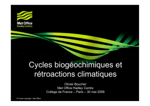 Cycles biogéochimiques et rétroactions climatiques