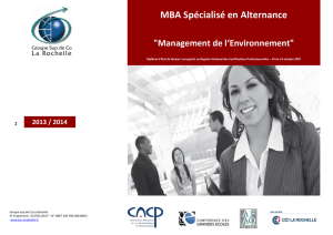MBA Spécialisé en Alternance "Management de l