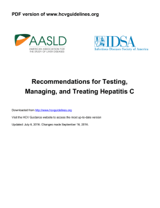 Recommendations for Testing, Managing, and Treating