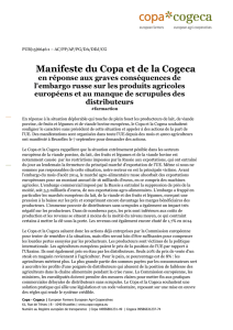 Manifeste du Copa et de la Cogeca