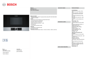 Bosch BFR634GS1 Micro-onde encastrable Version antérieure