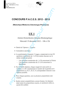 Paces-2013-UE1 - Admission Concours