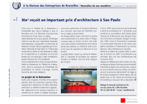 16 I Ma2 reçoit un important prix d`architecture à Sao Paulo