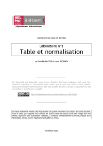 Table et normalisation