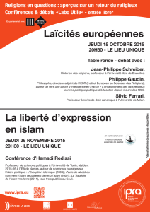 Laïcités européennes La liberté d`expression en islam