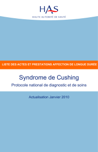 Liste des actes et prestations sur le syndrome de Cushing