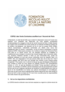 COP22: des Vents Contraires soufflent sur l`Accord de Paris