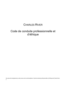 Code de conduite professionnelle et d`éthique de Charles River