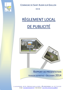 RÈGLEMENT LOCAL DE PUBLICITÉ - Mairie Saint aubin sur Gaillon