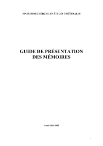 GUIDE Mémoire Master Théâtre 2015