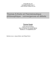 Thomas S.Kuhn et l`herméneutique philosophique : convergences et