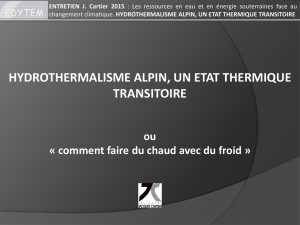 Hydrothermalisme alpin, un état thermique transitoire - Marc