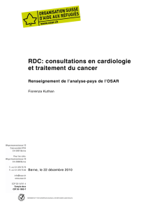 RDC: consultations en cardiologie et traitement du cancer