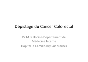 Dépistage du Cancer Colorectal
