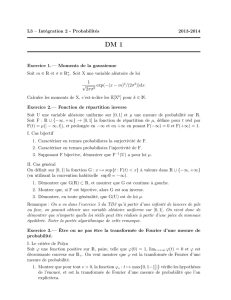 L3 – Intégration 2 - Probabilités 2013
