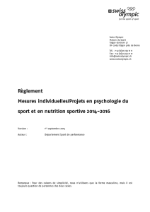 Règlement Mesures individuelles/Projets en psychologie du sport et