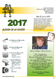 janvier 2017 - Société des Africanistes