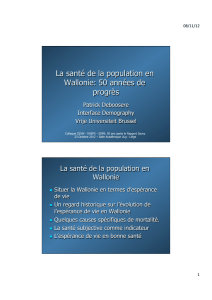 La santé de la population en Wallonie: 50 années de progrès