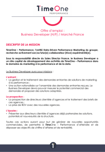Offre d`emploi : Business Developer (H/F) / Marché France