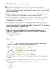 ds n°7 28/03 (7 points) Transformation en chimie organique Ex 1 1