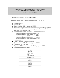 Utilisation calculatrice TEXAS INSTRUMENTS TI