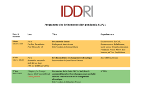 Programme des événements Iddri pendant la COP21