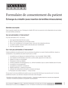 Formulaire de consentement du patient