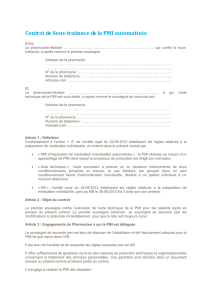 Contrat de Sous-traitance de la PMI automatisée - UPB-AVB