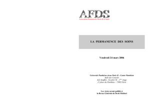 Association Française de Droit de la Santé LA PERMANENCE DES
