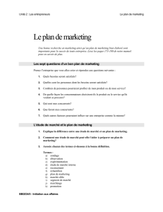 11 Le plan de marketing