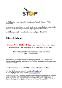 Flyer CETA du 25 novembre - Collectif Stop TAFTA de la métropole