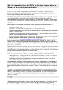 RIO+20: la contribution de l`OIT à la Conférence des Nations