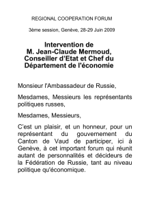 M. Jean-Claude Mermoud, Conseiller d`Etat et Chef du Département