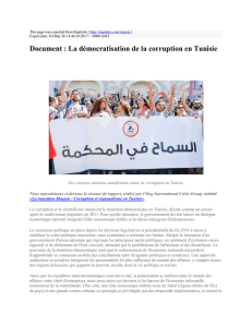 Document : La démocratisation de la corruption en Tunisie