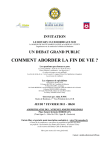 INVITATION LE ROTARY CLUB BORDEAUX SUD La MAISON DE