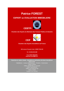 Patrice FOREST EXPERT en EVALUATION IMMOBILIERE CEBTPI