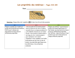 Les propriétés des minéraux - Pages 318-320