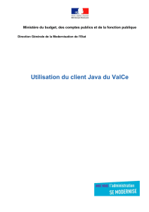 Utilisation du client Java du ValCe