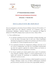 Déclaration de Skhirat - Forum International sur l`Espace Atlantique