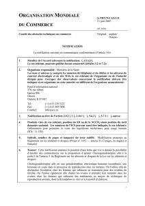 G/TBT/N/CAN/131 Page 1 Organisation Mondiale du Commerce G