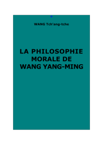 La philosophie morale de Wang Yang-ming