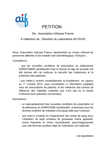 PETITION De : Association Ichtyose France A l`attention de