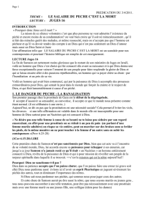 Page 1 PREDICATION DU 3/4/2011. THEME : LE SALAIRE DU
