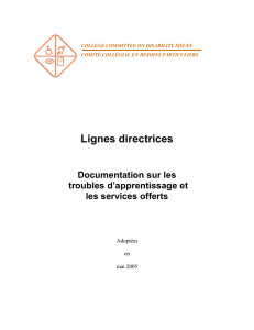Lignes Directrices - College Committee on Disability Issues
