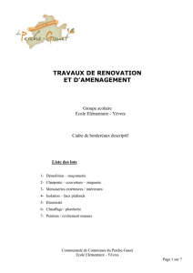 TRAVAUX DE RENOVATION ET D`AMENAGEMENT Groupe