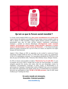 Participer à Montréal au FSM 2016 - FORUM SOCIAL MONDIAL en PROVENCE