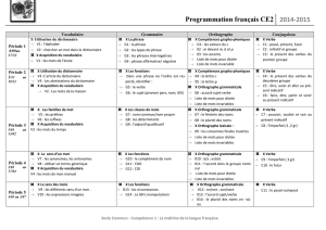 programmation français CE2